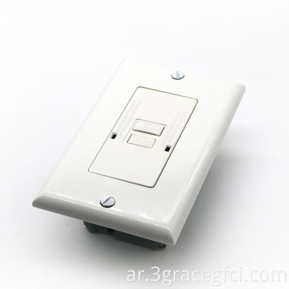 Gfci Socket Usa Standard Duplex Receptacle 20a White With Wall Plate